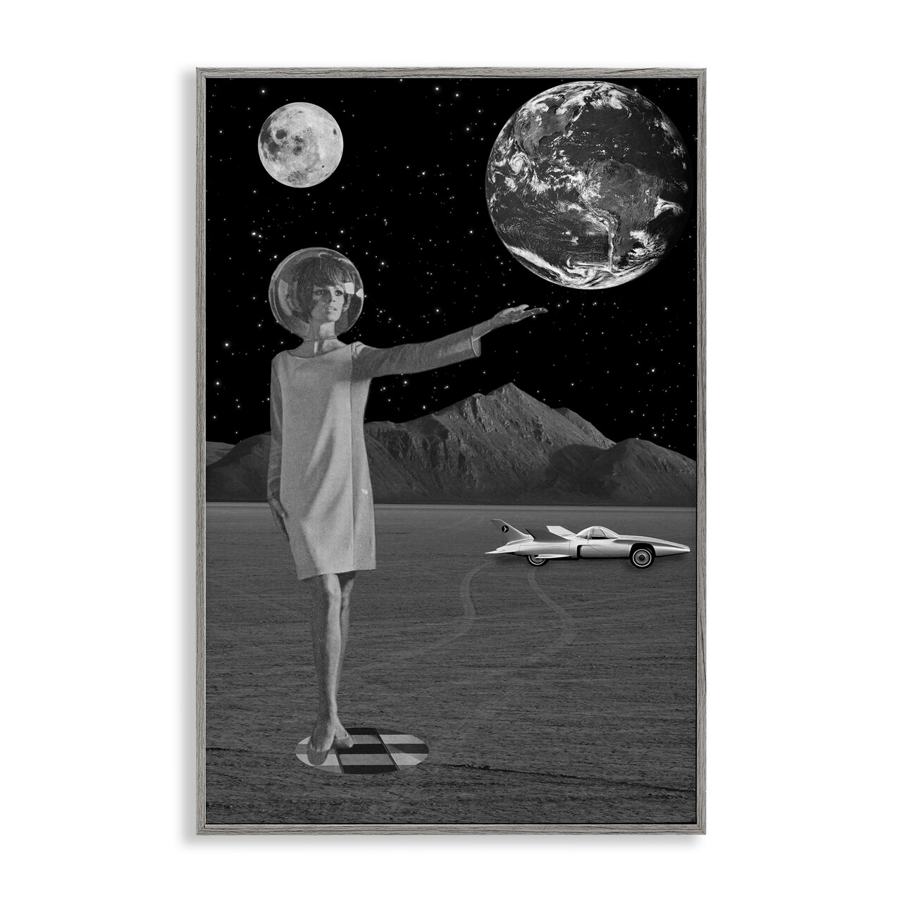 Stupell Industries On A Mission Retro Space Framed Giclee, design by Elo Marc